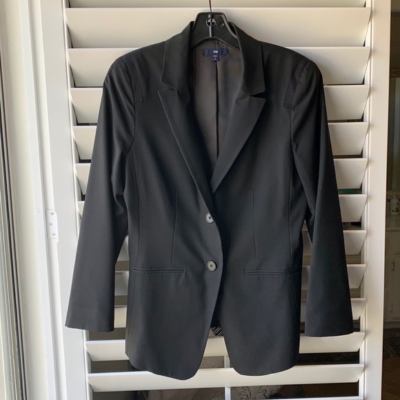 GAP Black Lined Fitted Blazer Jacket - Picture 3 of 8